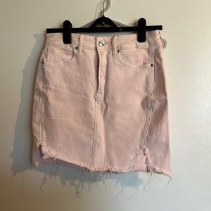 Good American Pink Denim Distressed Skirt - 30